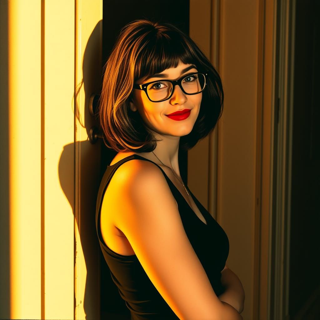 Intimate Portrait of a Drunken Woman in a Warm Glow