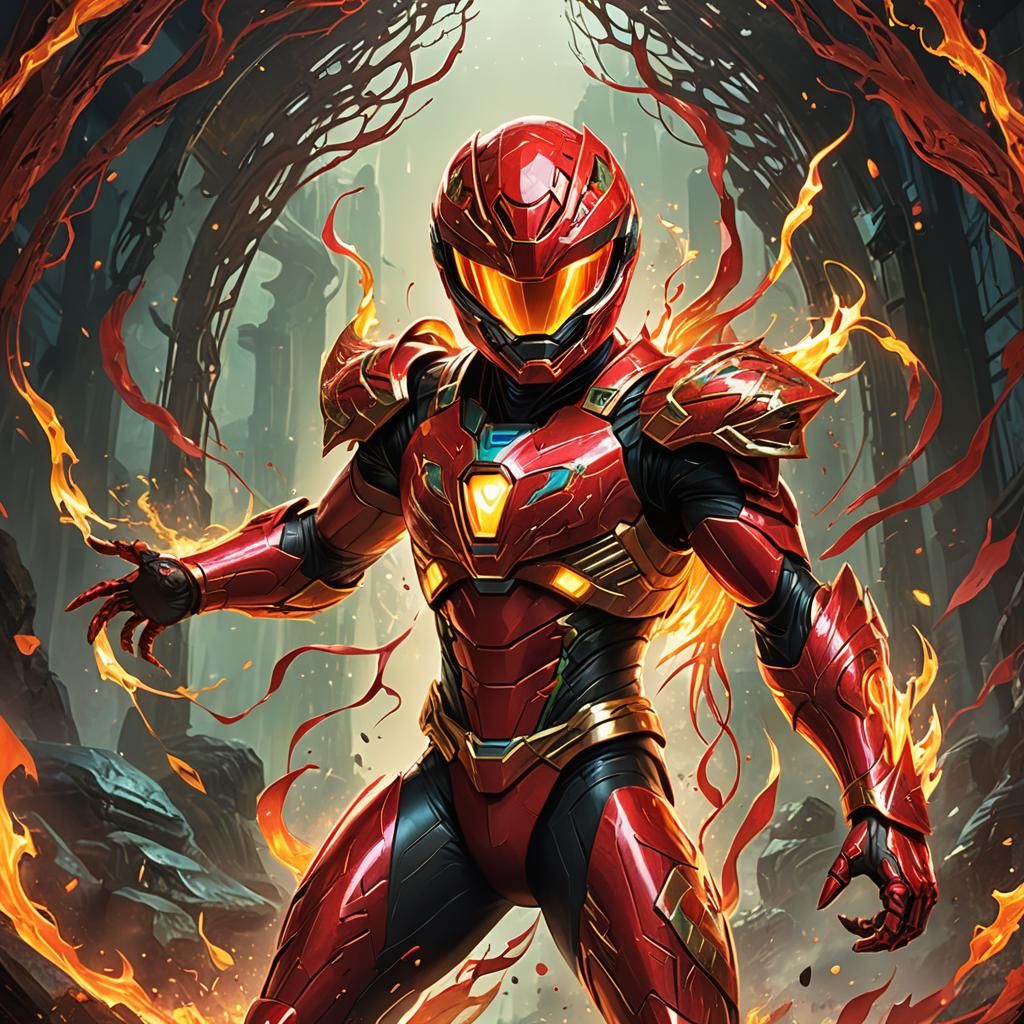 Red Fire Power Ranger Digital Art