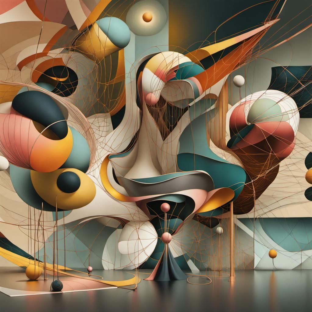 Abstract Geometric Painting in Maximalist Style