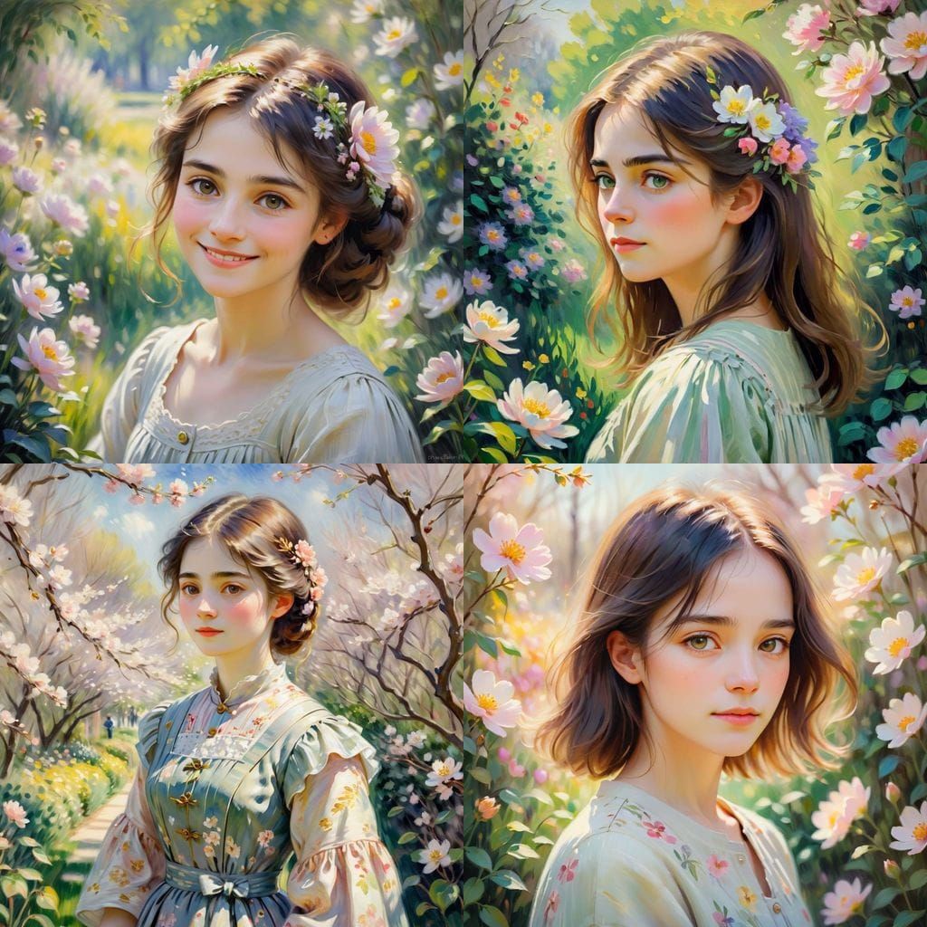 Spring Garden Portrait in Vibrant Colors