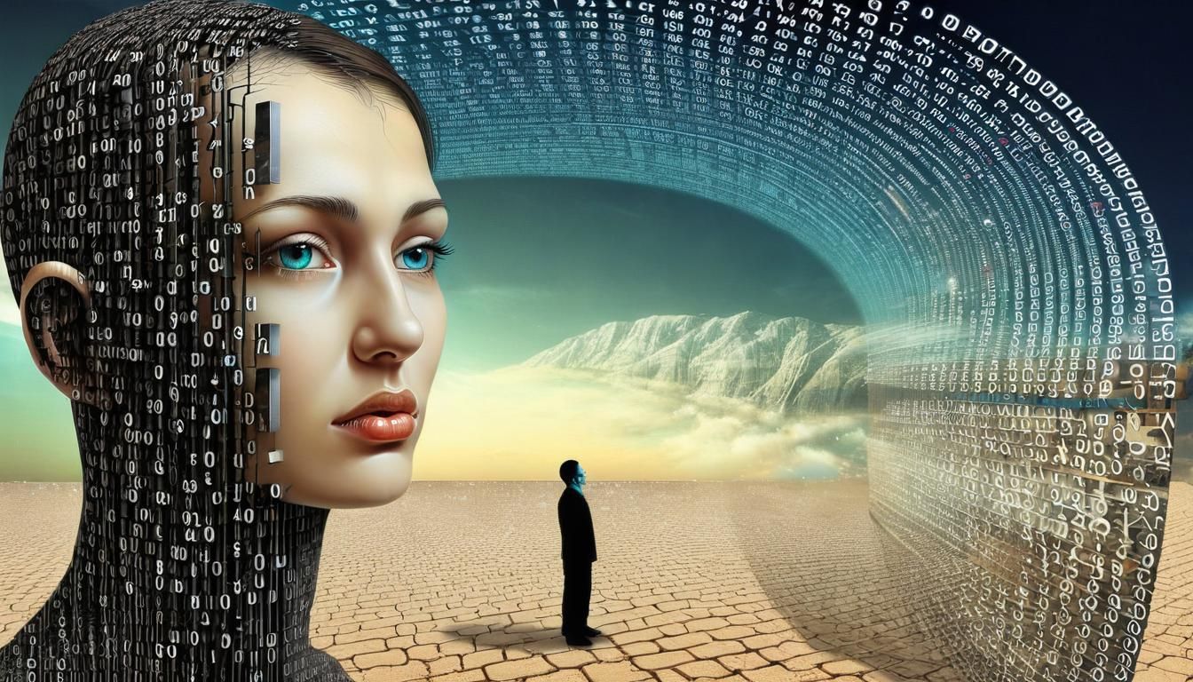 Binary Code Dream in Visionary Surrealism Style