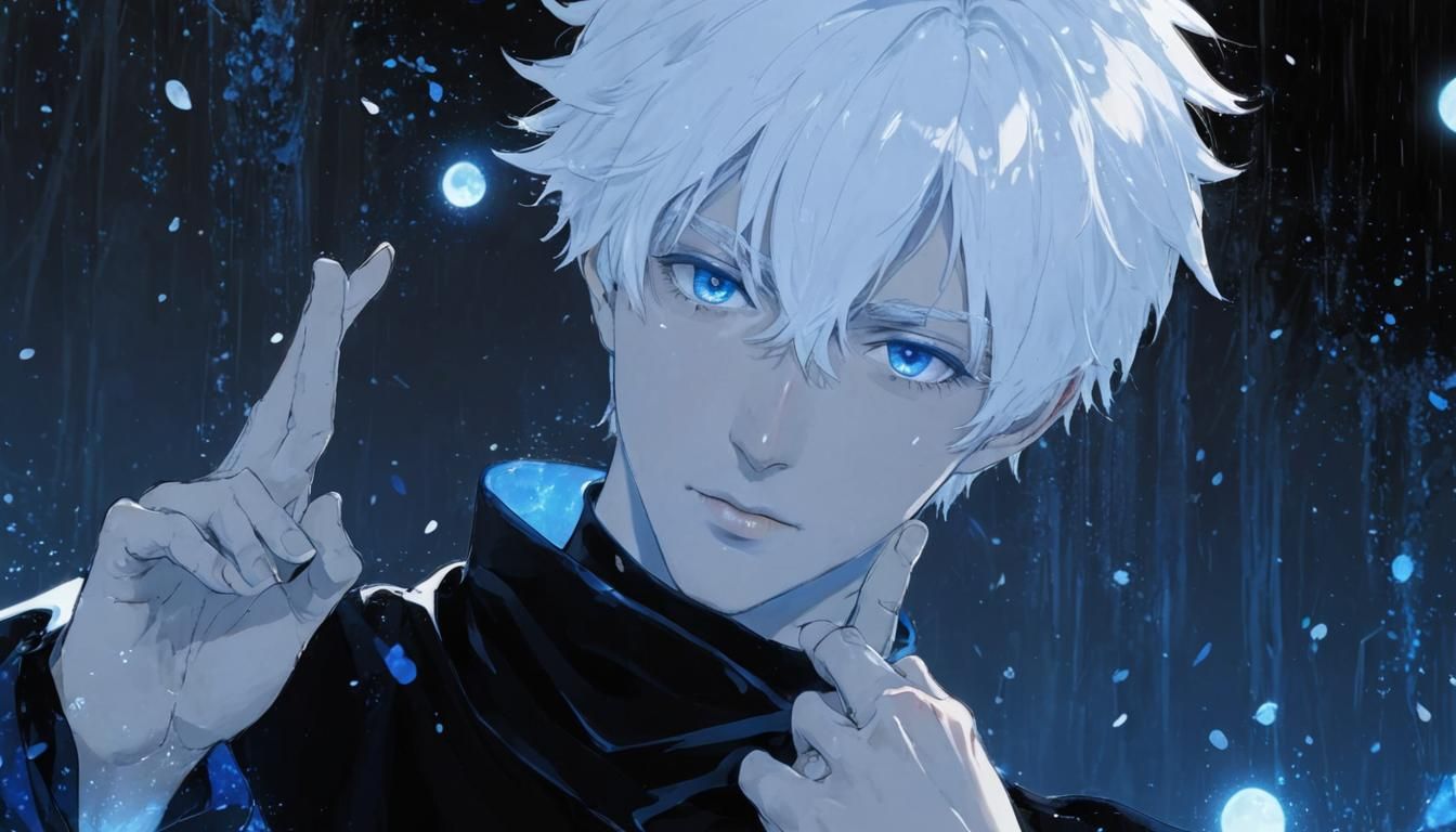 Anime Man with Six Eyes in 3D Rendering