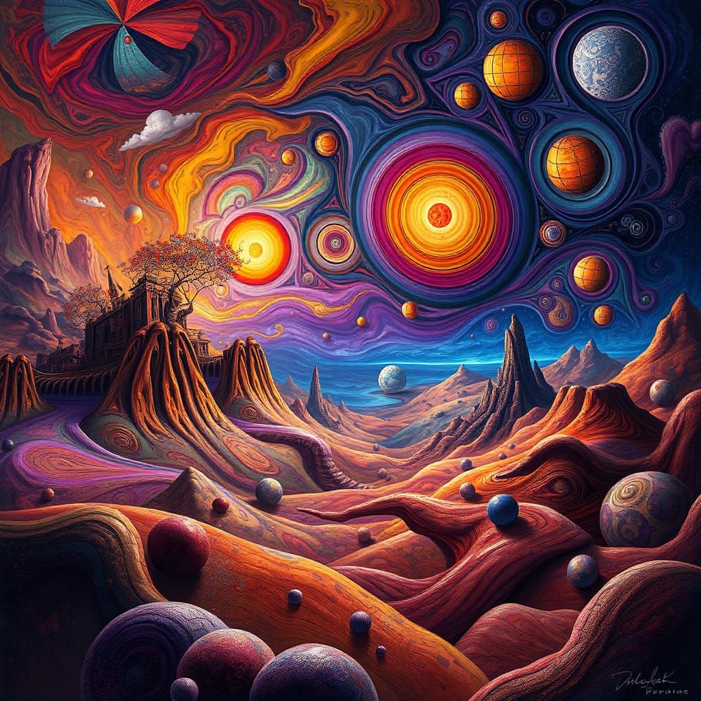 Surreal Landscape in Salvador Dali Style