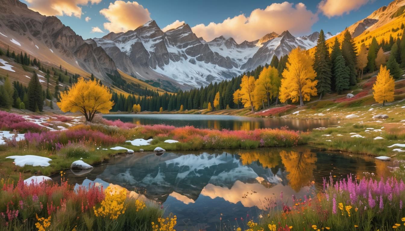 Autumn Lake Landscape at Golden Hour: Photography