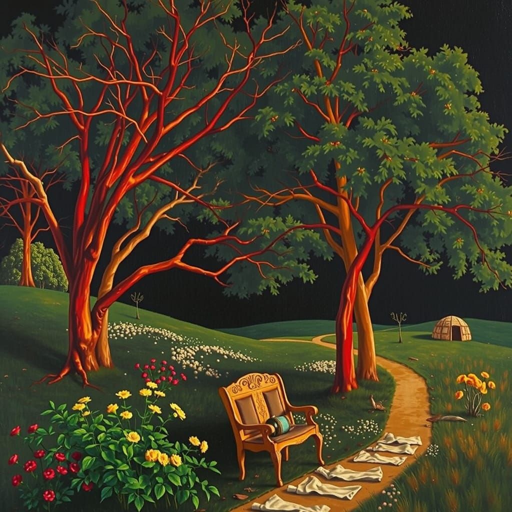 Photorealistic Landscape in Klimt Style