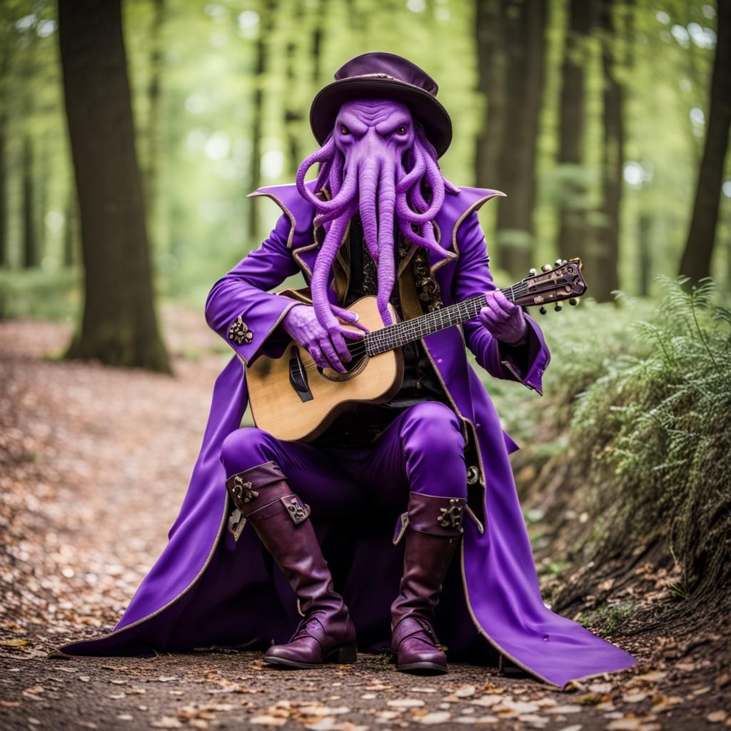 Detailed HD Photograph of Purple Cthulhu Bard
