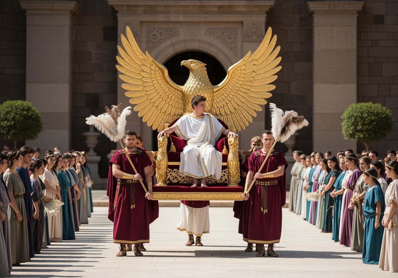 Young Emperor on Eagle Throne, Roman Triumph