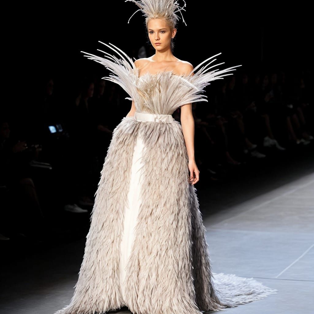 Feather Fashion on the Catwalk