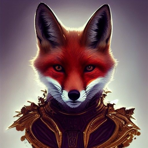 Fox in Intricate Gold Armor Concept Art