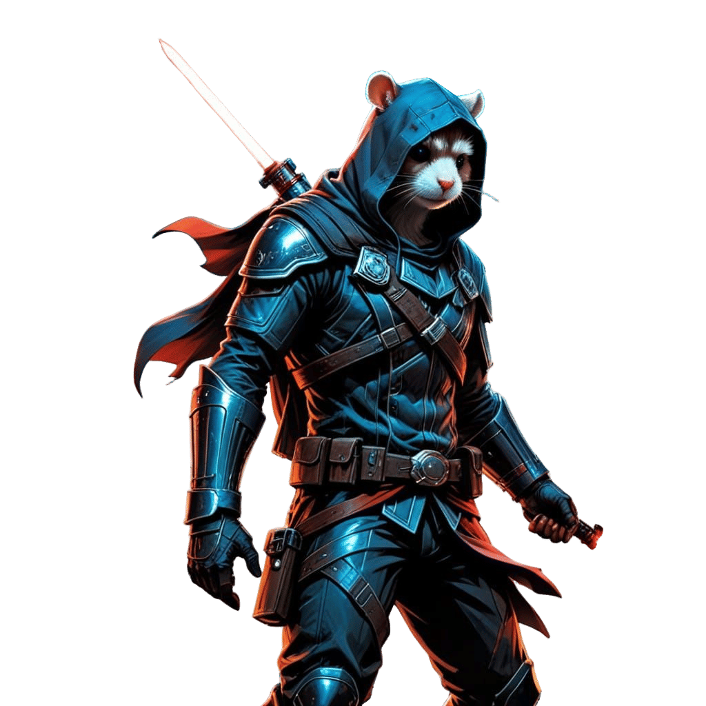 Epic Future Assassin Hamster Wields Light Saber