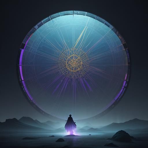 Ethereal Figure Gazing at Alien Vista