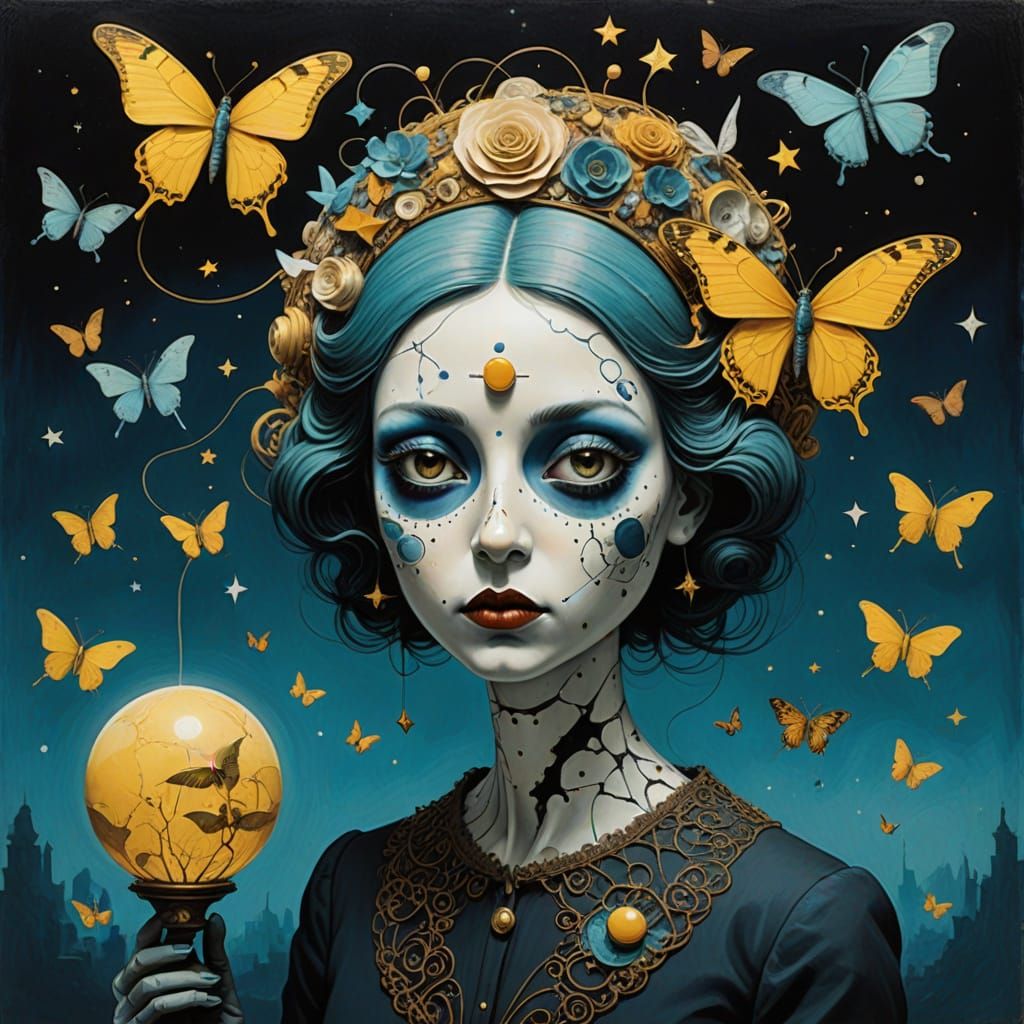 Surrealist Landscape of the Mindscape with Fragmented Object...