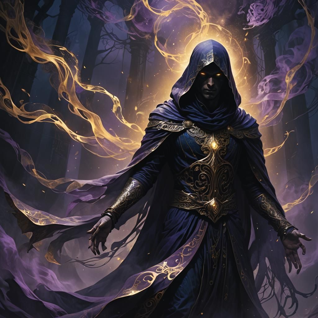 Ethereal Horror: Dark Fantasy Figure in Mystical Shadows