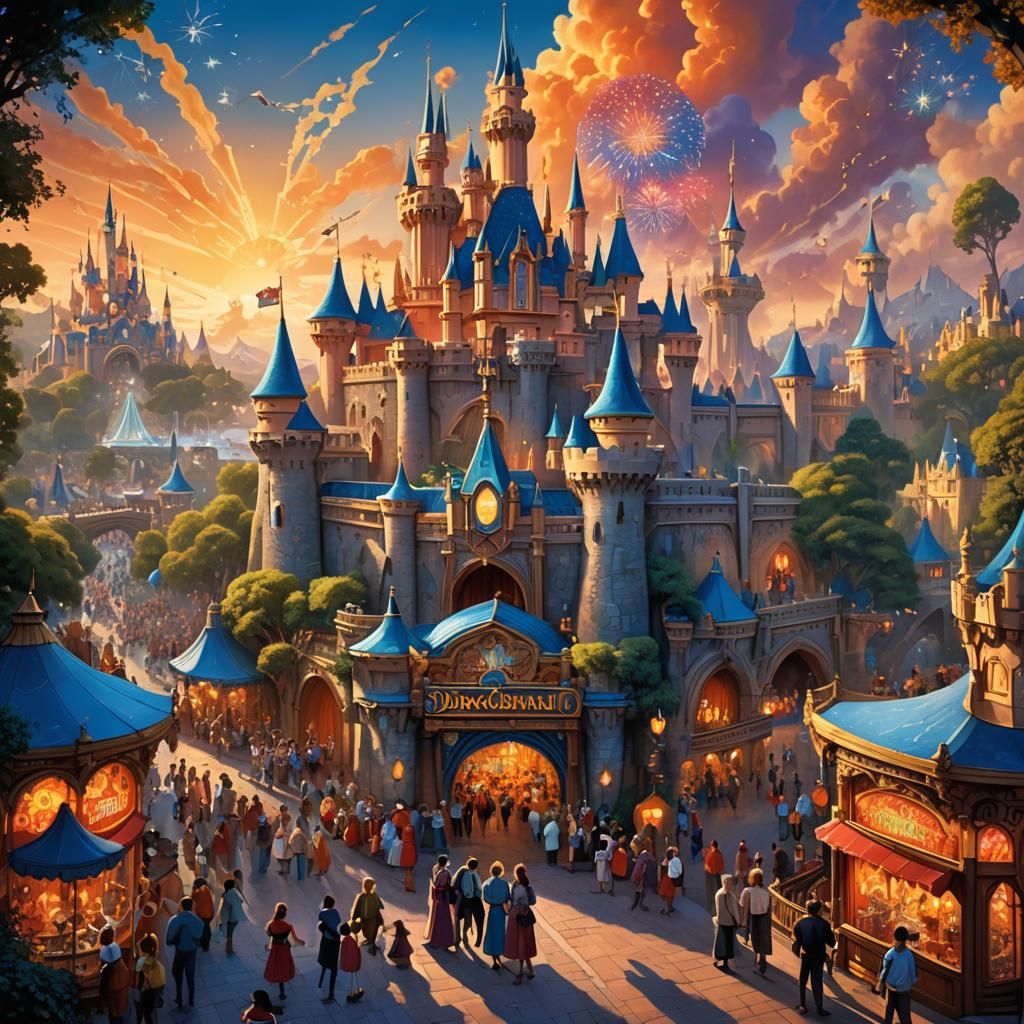 Vibrant Disneyland Fantasy Concept Art