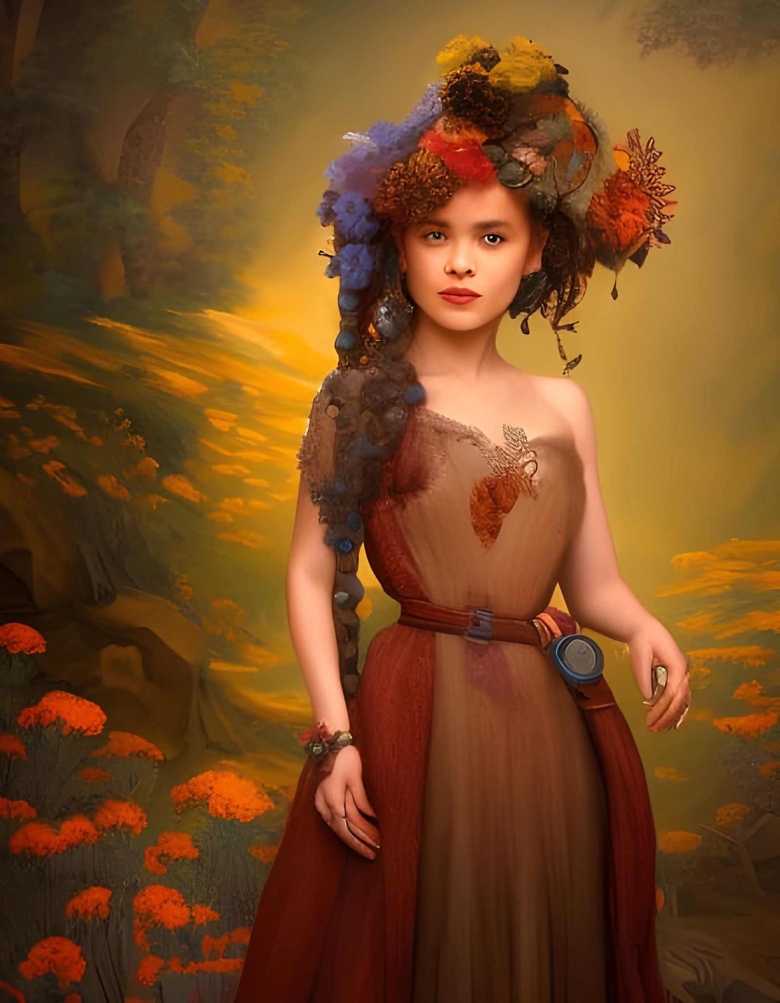 Jenna Ortega in Steampunk Renoir-Inspired Portrait