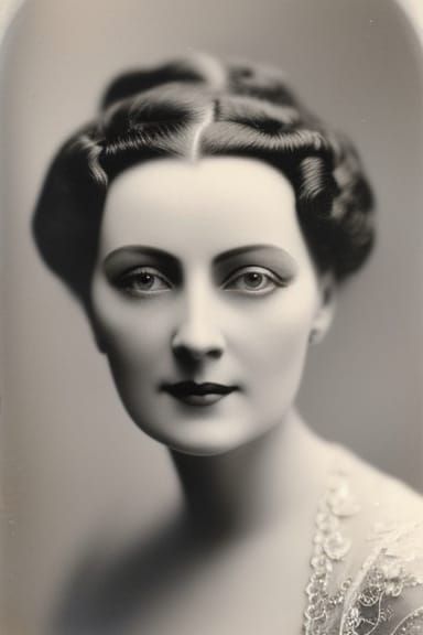 Vintage Black and White Portrait of a Beautiful Lady