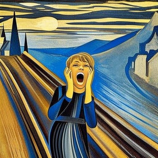 Boy's Aftershave Scream in the Style of Munch