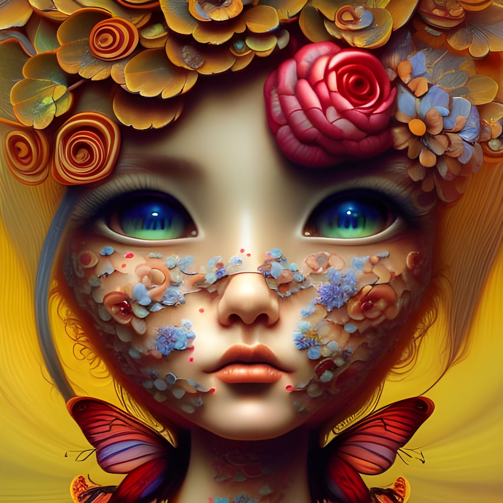 Cyberpunk Forest Princess Portrait in 3D