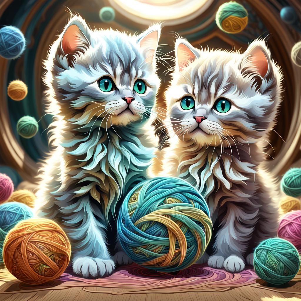 Playful Persian Kittens in Pastel Colors