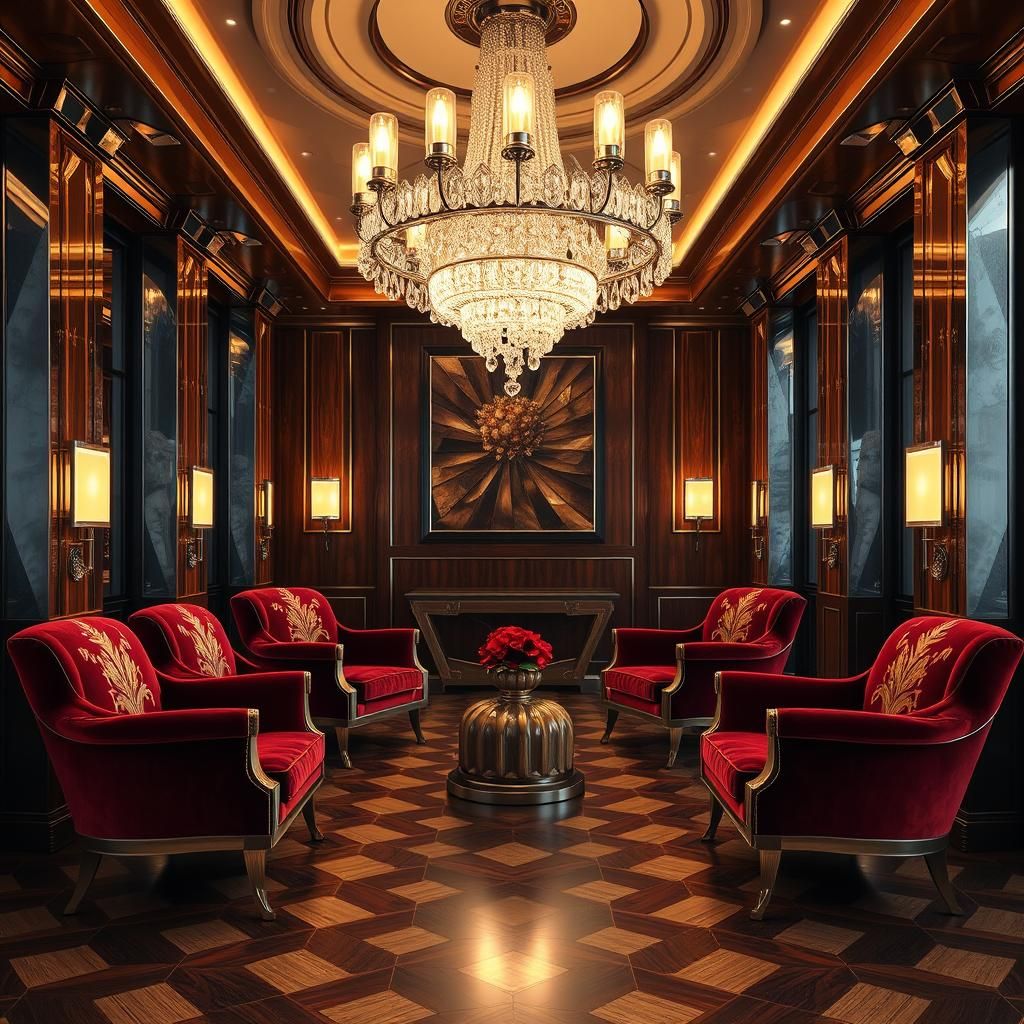 Lavish Art Deco Interior in Hyperrealism Style