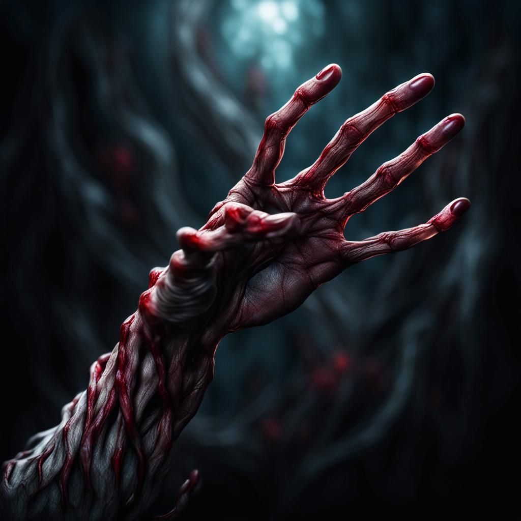 Grotesque Twisted Hand: Dark Fantasy Concept Art