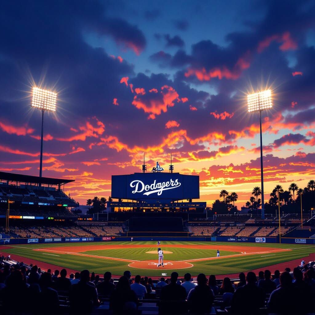 Dodgers Stadium at Sunset: A Cinematic Grand Landscape