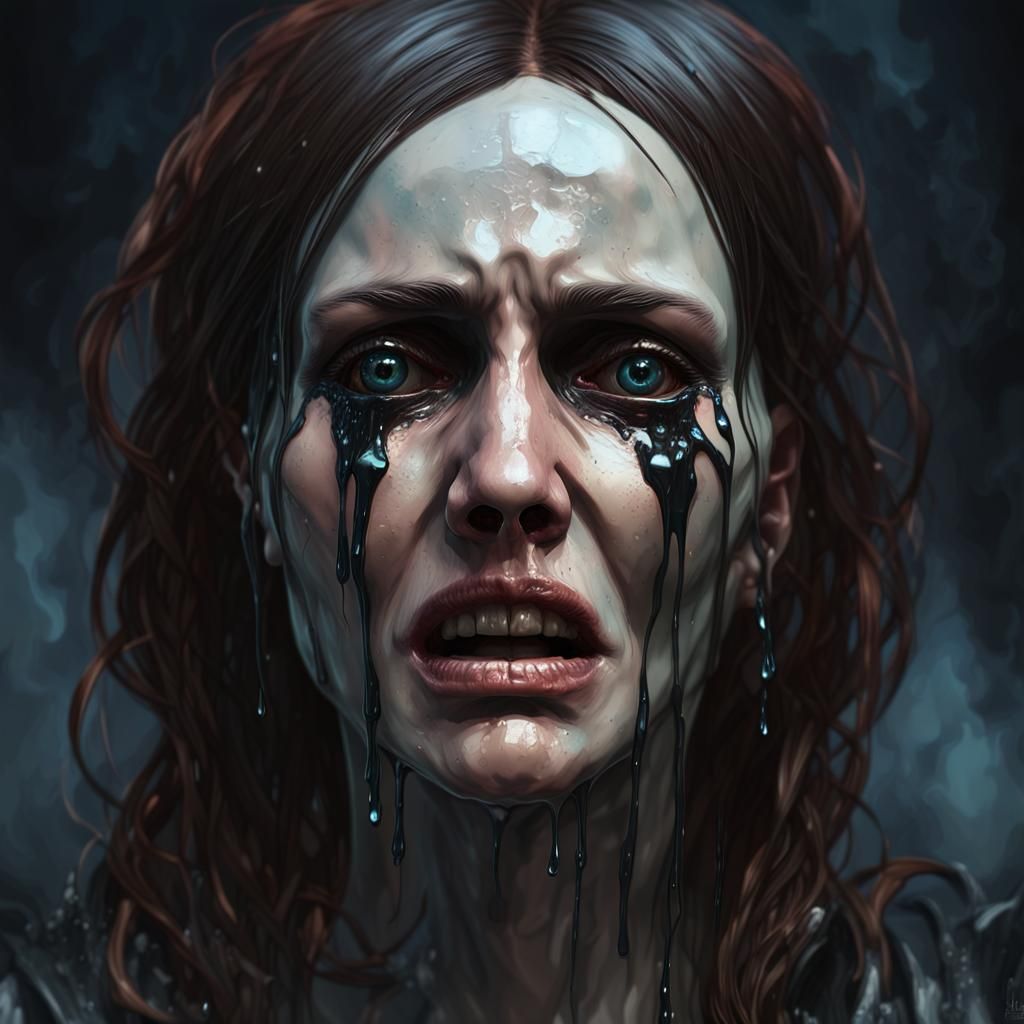 Skull crying black onyx