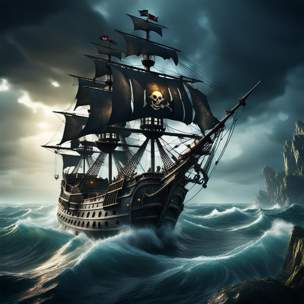 Clock and Ship Terrarium in Hyperrealistic Detail