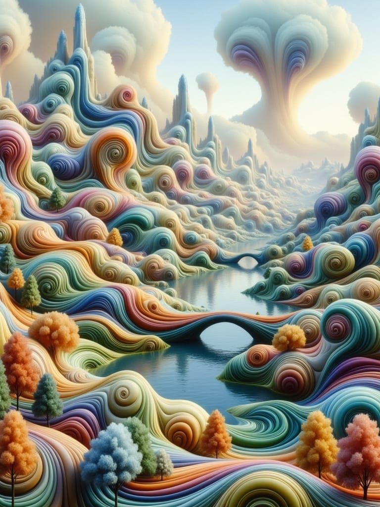 Surrealist Bridge to Another Dimension