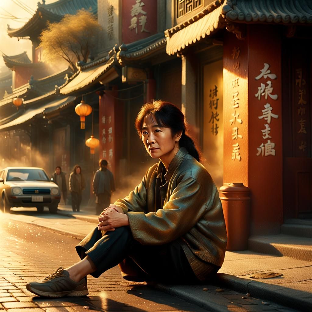 Lola Montez: Detailed Matte Painting in Golden Light