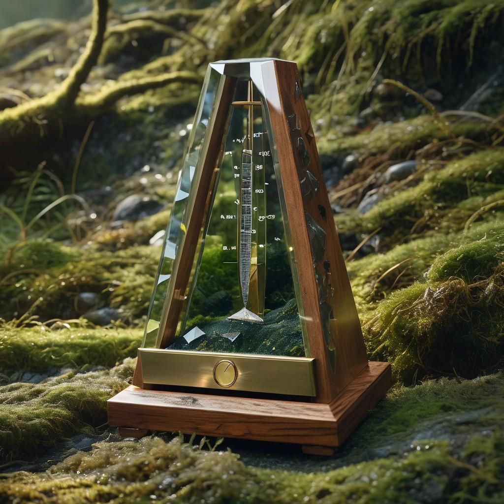 Crystal Metronome in Tundra: Luxurious Still Life