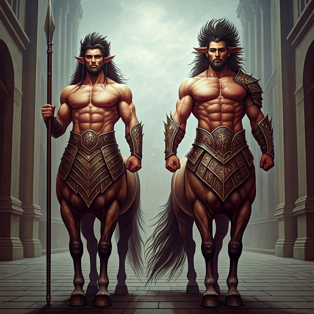 Armored Centaurs Guarding Palace Gates