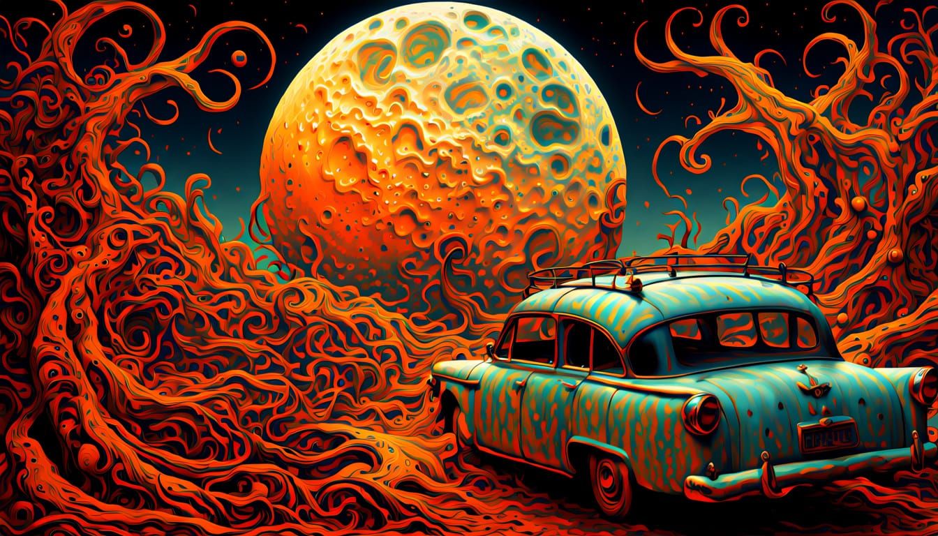 Surreal Faces in a Whimsical Dreamscape