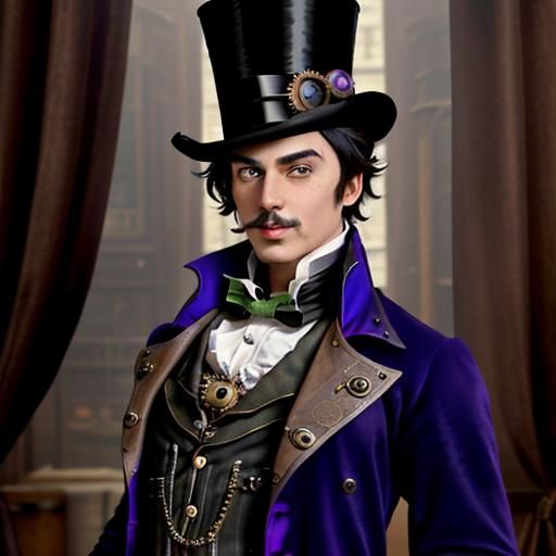 Steampunk Willy Wonka in Victorian Setting