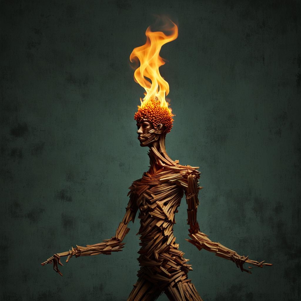 Fiery Dancer on a Match Head