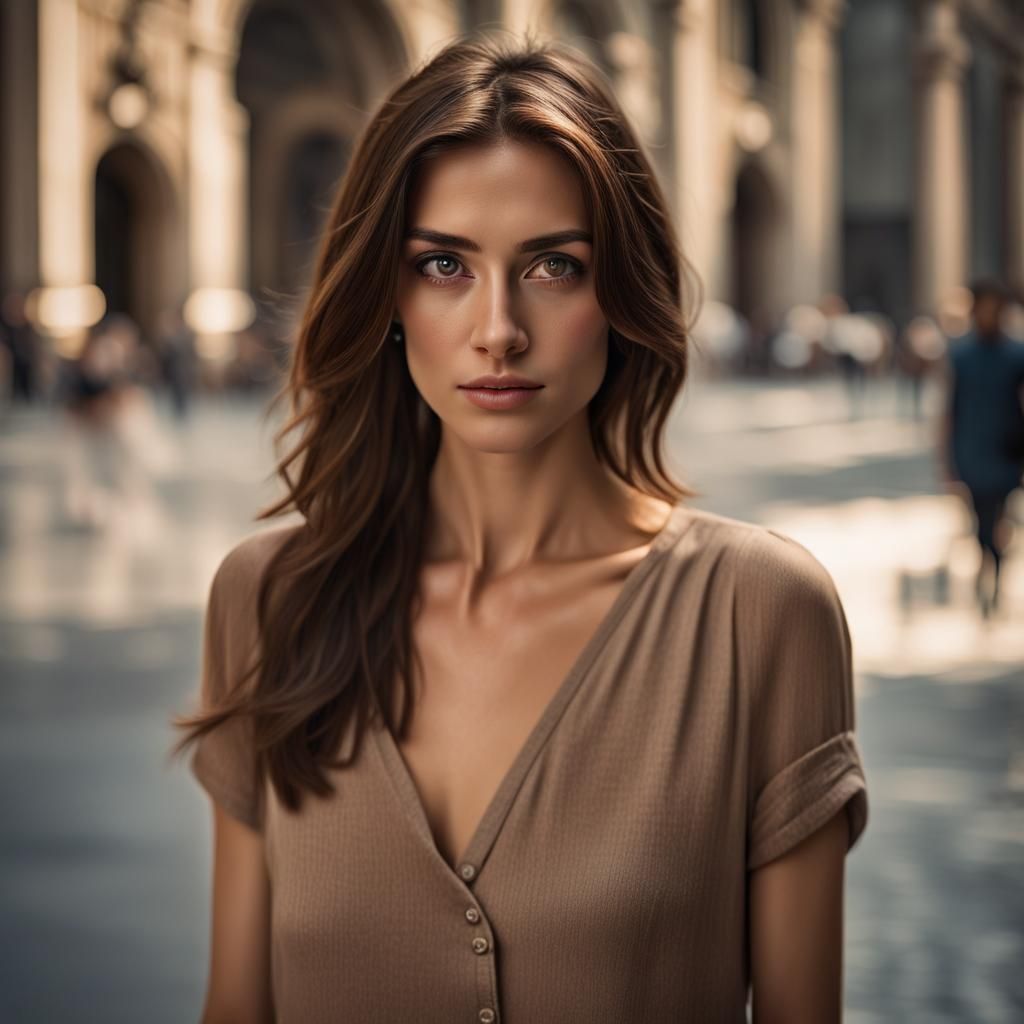 Attractive Woman in Milan Street: Professional Photography