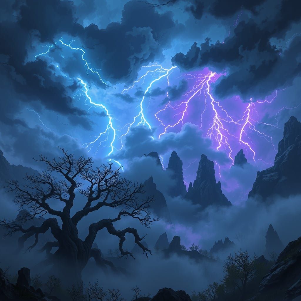 Electric Storm Unfolds in 3D Anime Art