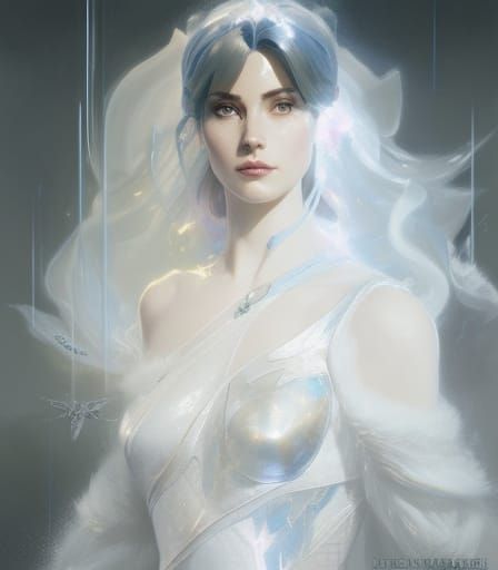 Evil Ice Witch Portrait in Hyperdetailed Style