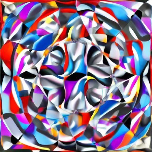 Abstract Dotted Diamond Pour Painting in Pop Art Style