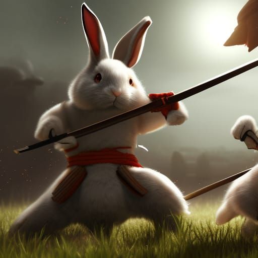 Samurai Rabbits in Epic Combat, 3D Cinematic