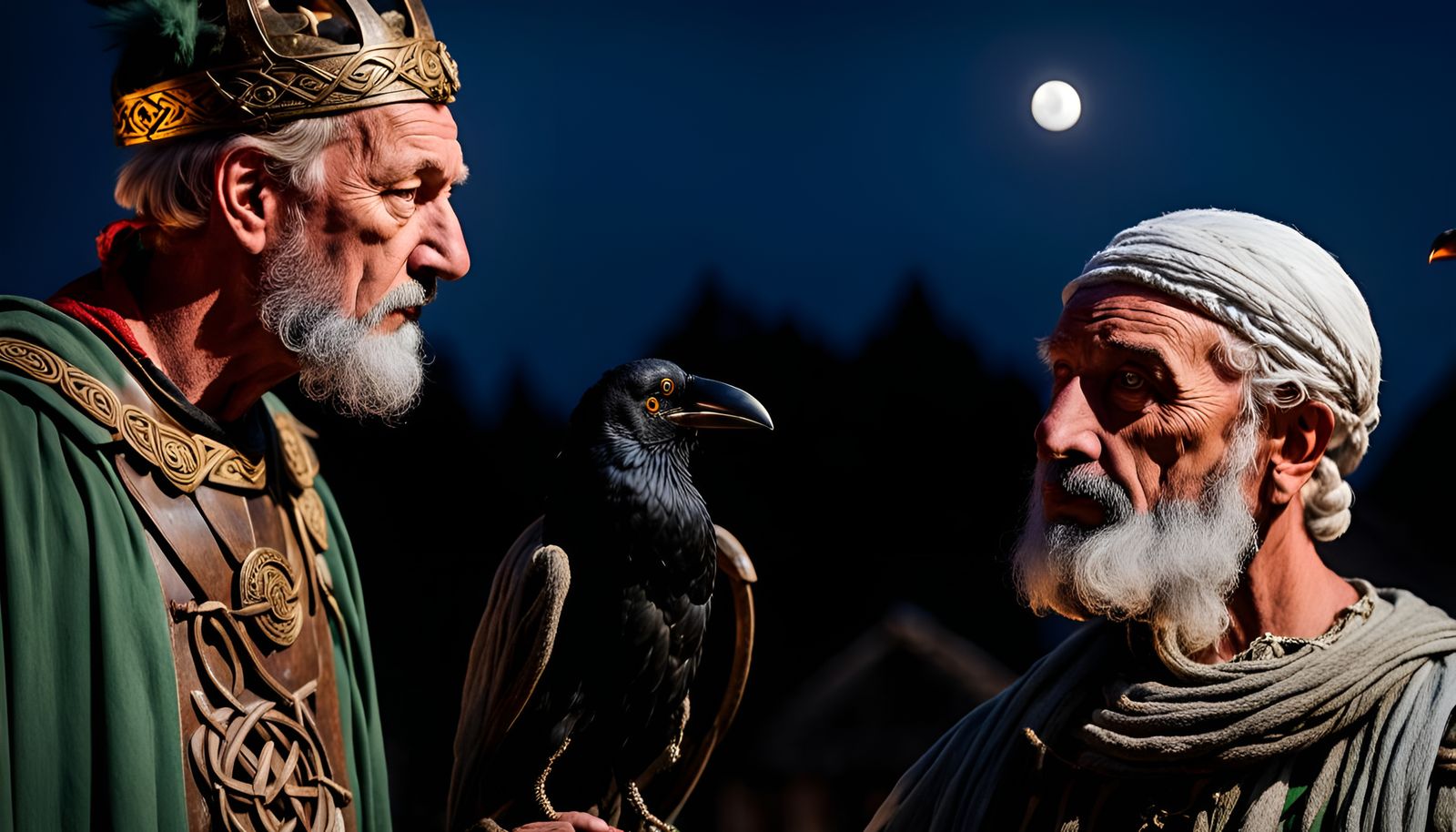 Moonlit Conspiracy: Druid, Crow, and Roman Centurion