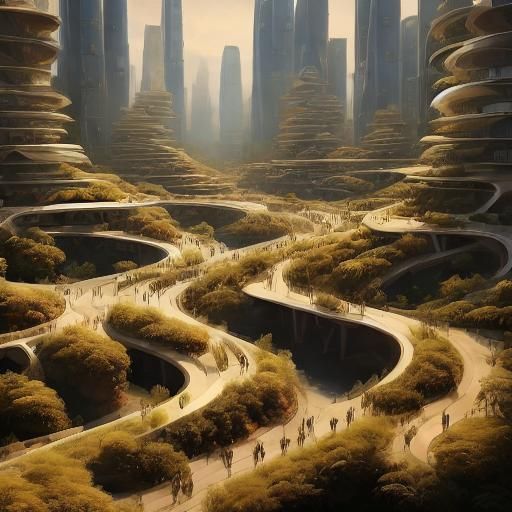 Futuristic Eco-City Rebuilt in Radiant Light