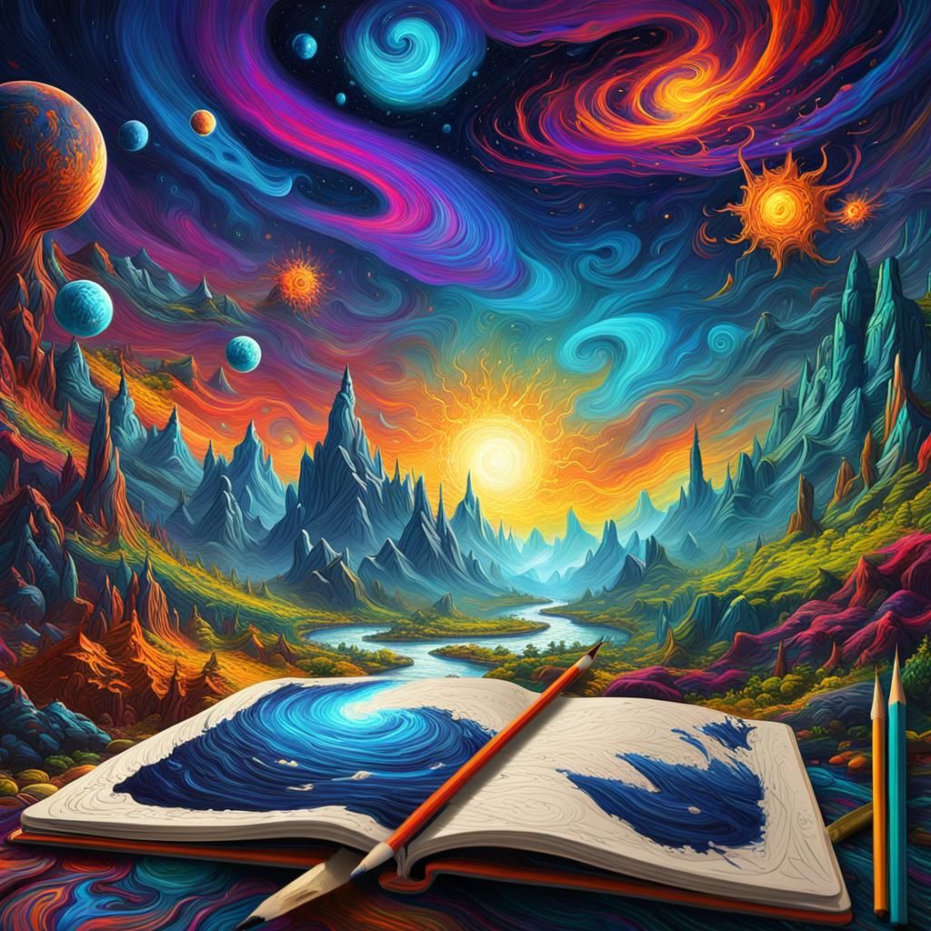 Psychedelic Star Doodle Comes to Life as Impasto Painting