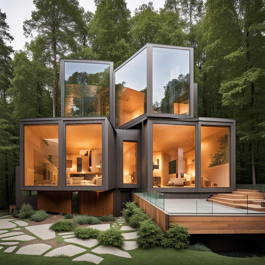 Unique Cubist Home Exterior Inspired by Gehry