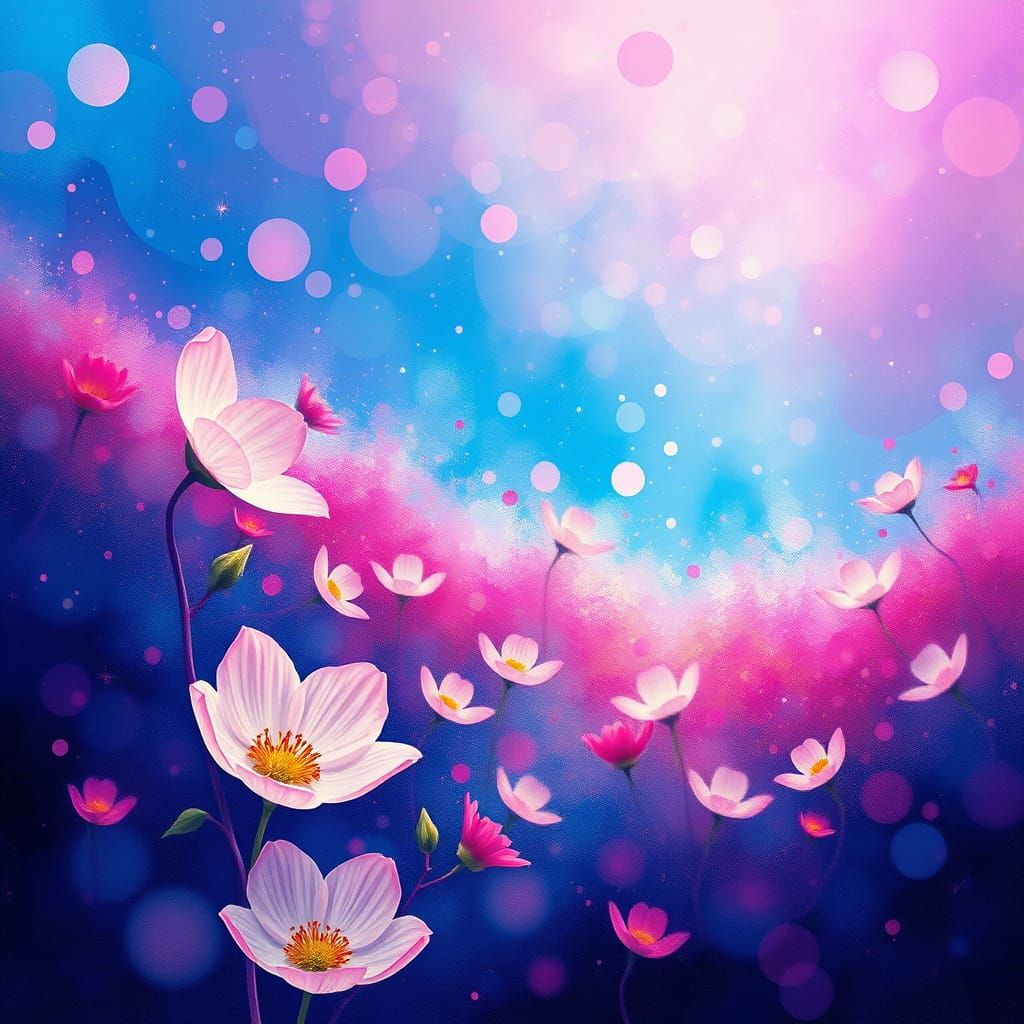 Vibrant Spring Tapestry in Celestial Colors