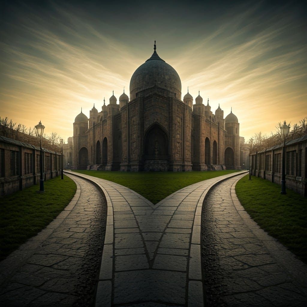 Ancient Walking Paths Unfold in Warm Golden Light