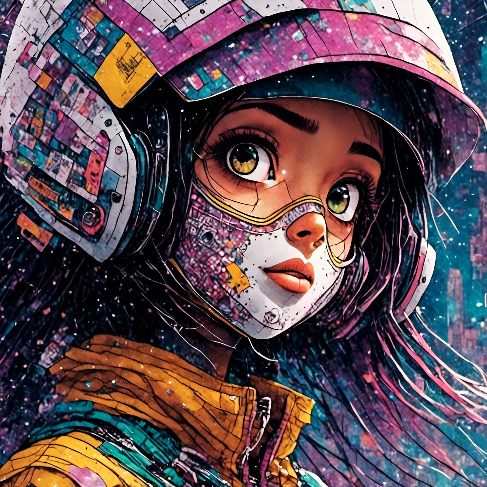 Battle Angel Alita Skateboarding in Spaceship