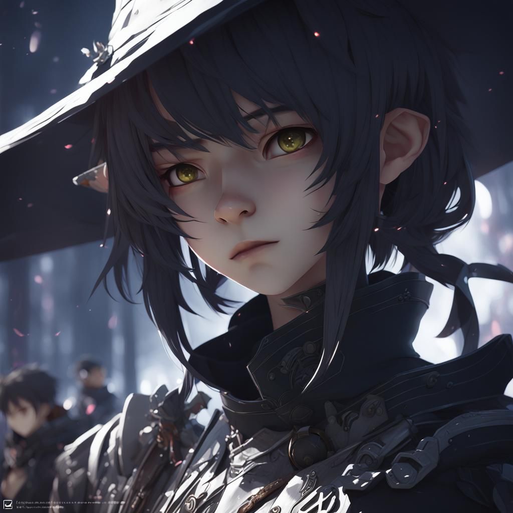 Anime Shadow Figure in Detailed 3D Style