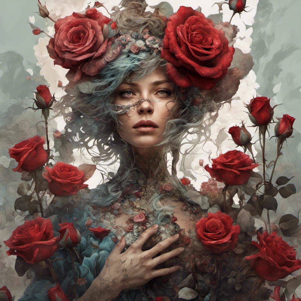 Woman in Roses: A Fantasycore Masterpiece