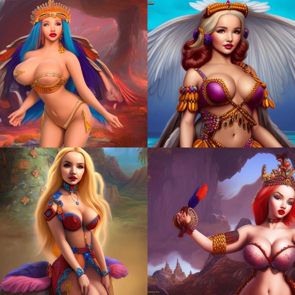 Aztec Goddess Pinup: Detailed Matte Painting